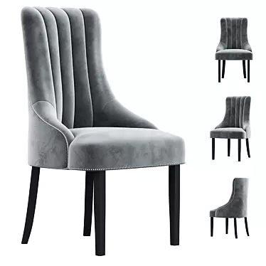 Luxurious Oxford Velvet Dining Chair 3D model image 1 