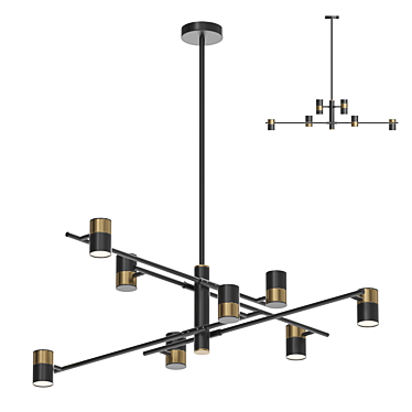 GITTAN CH 8: Designer Lamp with Adjustable Cylindrical Shades 3D model image 1 