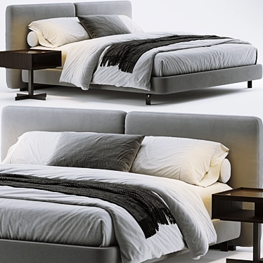 Modern Minotti Tatlin Bed - Stylish Design & Superior Comfort 3D model image 1 