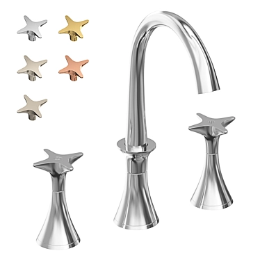 Stella 130 Three-Hole Washbasin Mixer 3D model image 1 
