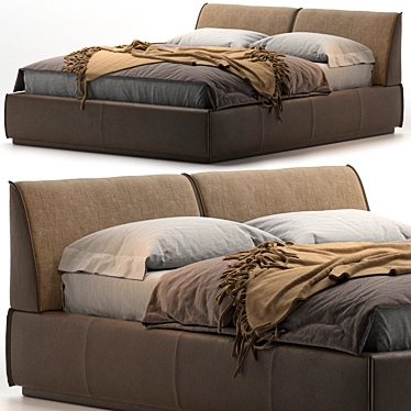 Diter Italia Monolith Bed: Sleek and Stylish Sleeping Solution 3D model image 1 