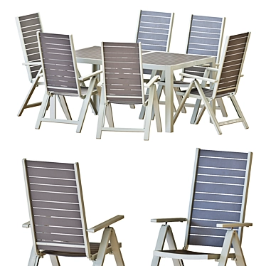 Outdoor Dining Set: IKEA SJÄLLAND Table & Chairs 3D model image 1 