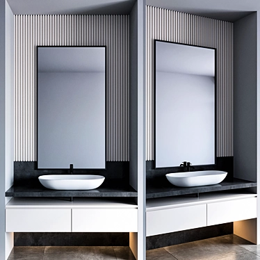Modern 55cm Bathroom Vanity 3D model image 1 