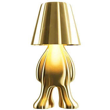 Golden Brothers Table Lamp: Elegant Illumination 3D model image 1 