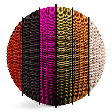 Colorful Woven Basket Collection 3D model image 1 