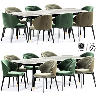 Astele Ellen Dining Chair Table - Stylish and Functional 3D model image 1 