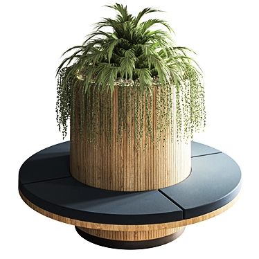 Elegant Seat with Indoor Plants 3D model image 1 