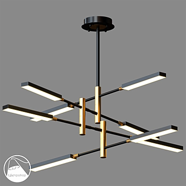 Elegant Poless Chandelier: 4/6/8 Light Sizes 3D model image 1 