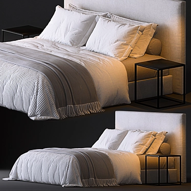 Sullivan Fabric Platform Bed 3D model image 1 