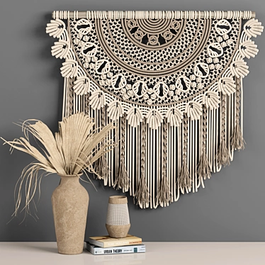 Bohemian Bliss Macrame Set 3D model image 1 