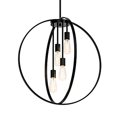 Elegant Newport Four Light Chandelier 3D model image 1 