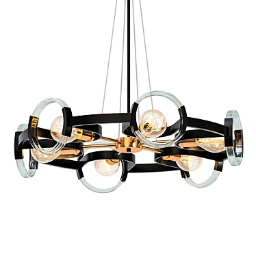 Amari Black-Gold Chandelier 3D model image 1 