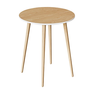 Satellite Round 70cm Veneer Table 3D model image 1 