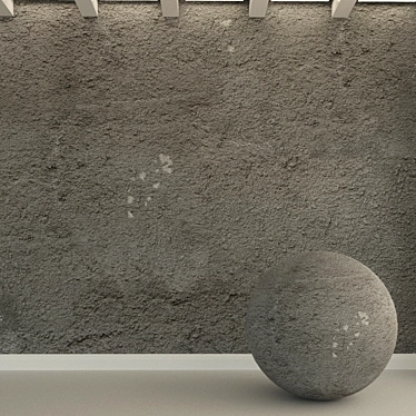 Vintage Textured Concrete Wall 3D model image 1 