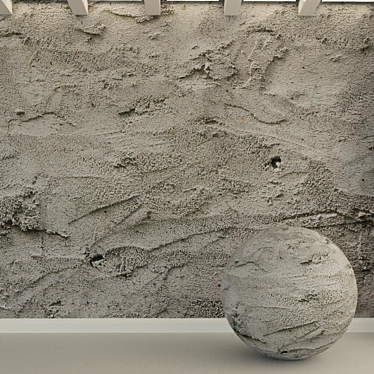 Vintage Concrete Wall    
(Старая оштукатуренная стена) 3D model image 1 