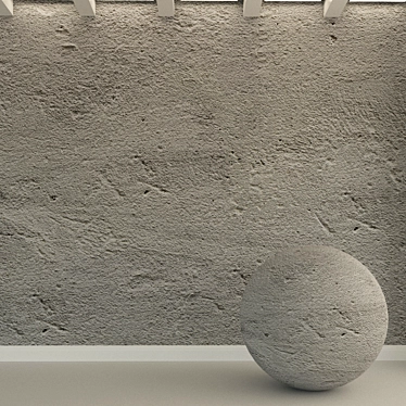Vintage Concrete Wall: Old Plaster Texture 3D model image 1 