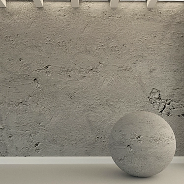 Rustic Concrete Wall: Old Plaster 3D model image 1 