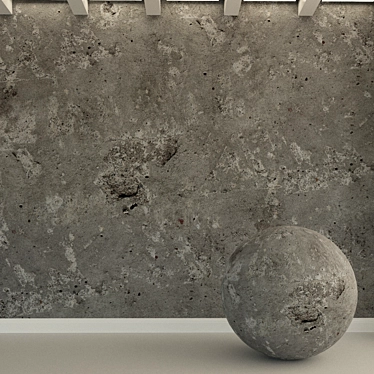 Vintage Concrete Wall Plaster 3D model image 1 