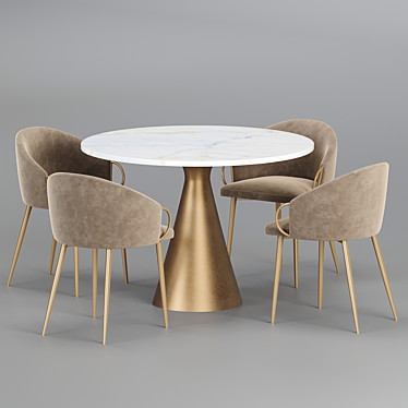 Claire Counter Chair and Silhouette Oval Dining Table 3D model image 1 