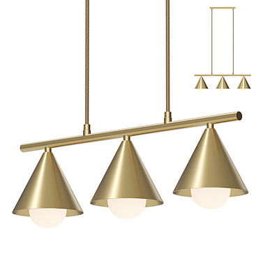 JENSY 3 Brass Cone Pendant 3D model image 1 