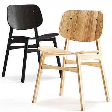 Søborg Wood Base Seating Chairs 3D model image 1 