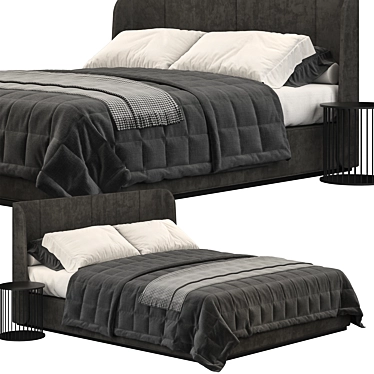 Ikea Tufjord Gray Bed 3D model image 1 