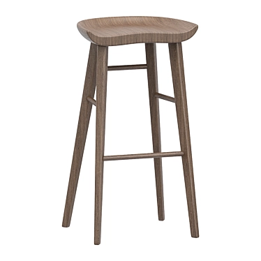 Sleek Kami Walnut Counter Stool 3D model image 1 