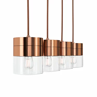 Sleek Satin Copper Pendant Light 3D model image 1 