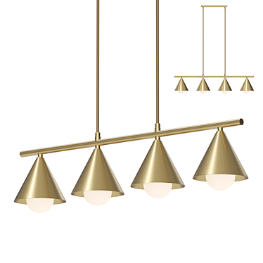 JENSY 4 Brass Cone Pendant 3D model image 1 