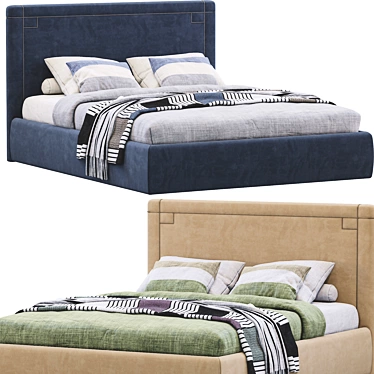 Contemporary Almada Bed (3 Color Version) 3D model image 1 