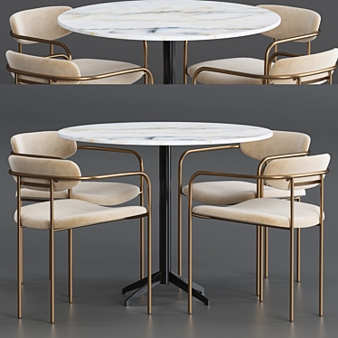 Parker Round Dining Table: Elegant and Stylish 3D model image 1 