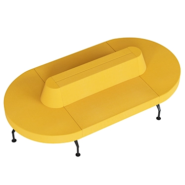 Yellow Fabric Intercity Modular Sofa by Tacchini 3D model image 1 
