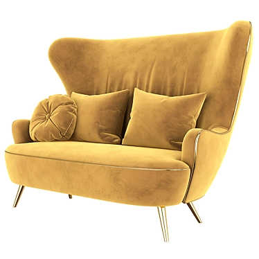 Elegant Wingback Sofa: Tom Dixon Design 3D model image 1 