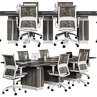 Brown Modern Conference Table 3D model image 1 
