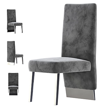 Gray Velvet Porsha Dining Chair 3D model image 1 