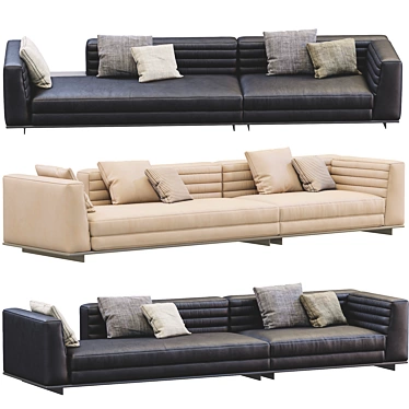 Luxury Minotti Leather Sofa 3D model image 1 