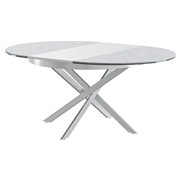 Ceramic White Folding Dining Table 3D model image 1 