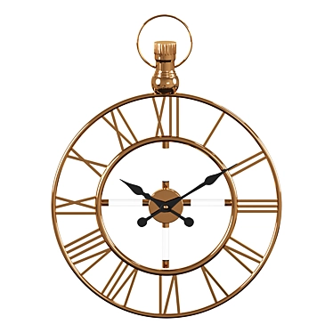 Golden Round Wall Clock 3D model image 1 