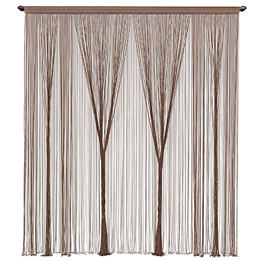 Elegant Lace Curtains 3D model image 1 