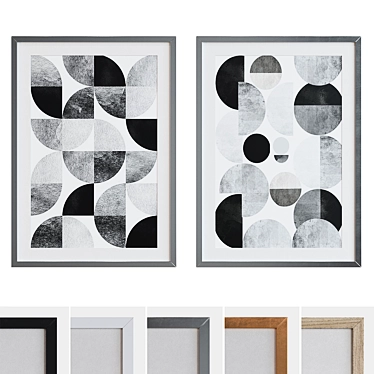 Modern Abstract Picture Frame Set 3D model image 1 