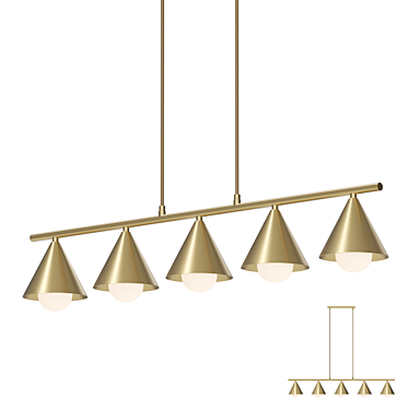 Elegant Brass Pendant Lamp - Lampatron JENSY 3D model image 1 
