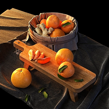 Oranges with ginger kitchen decoration set