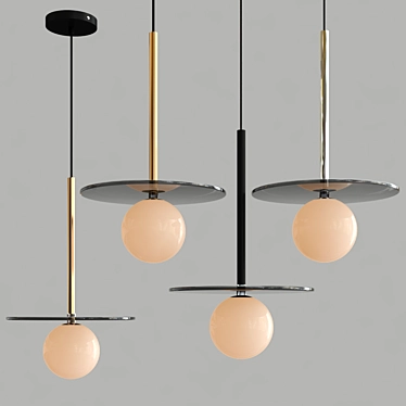 Scandi Glass Pendant Lamp 3D model image 1 