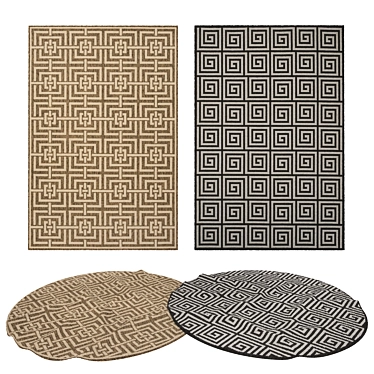 Versatile Set of 8 Rugs: No 350 3D model image 1 