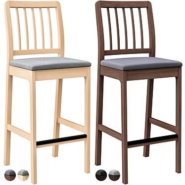 Modern Ekedalen Bar Stool 3D model image 1 