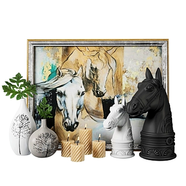 Equestrian Bookend Set 3D model image 1 