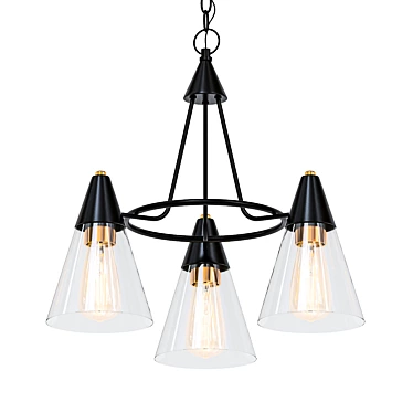 Elegant 3-Light Petra Chandelier 3D model image 1 