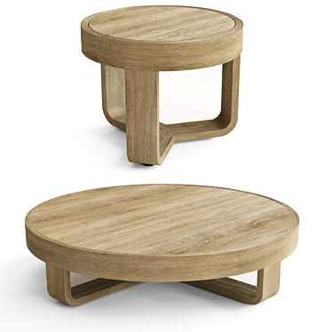Prado Teak Coffee Table - Refined Elegance for Your Living Space 3D model image 1 
