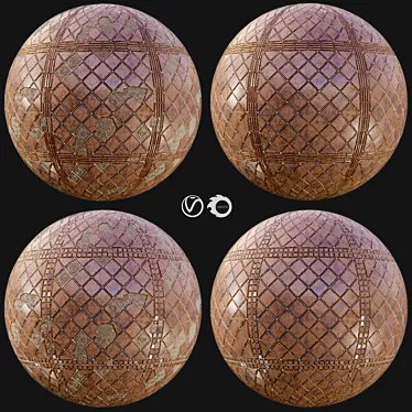 Brown Diamond Tiles: Seamless PBR Textures 3D model image 1 