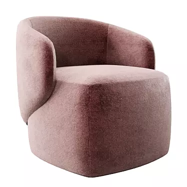 Cozy Crescent Swivel Armchair 3D model image 1 